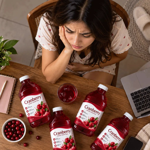 You are done drinking litres of sweet cranberry juice